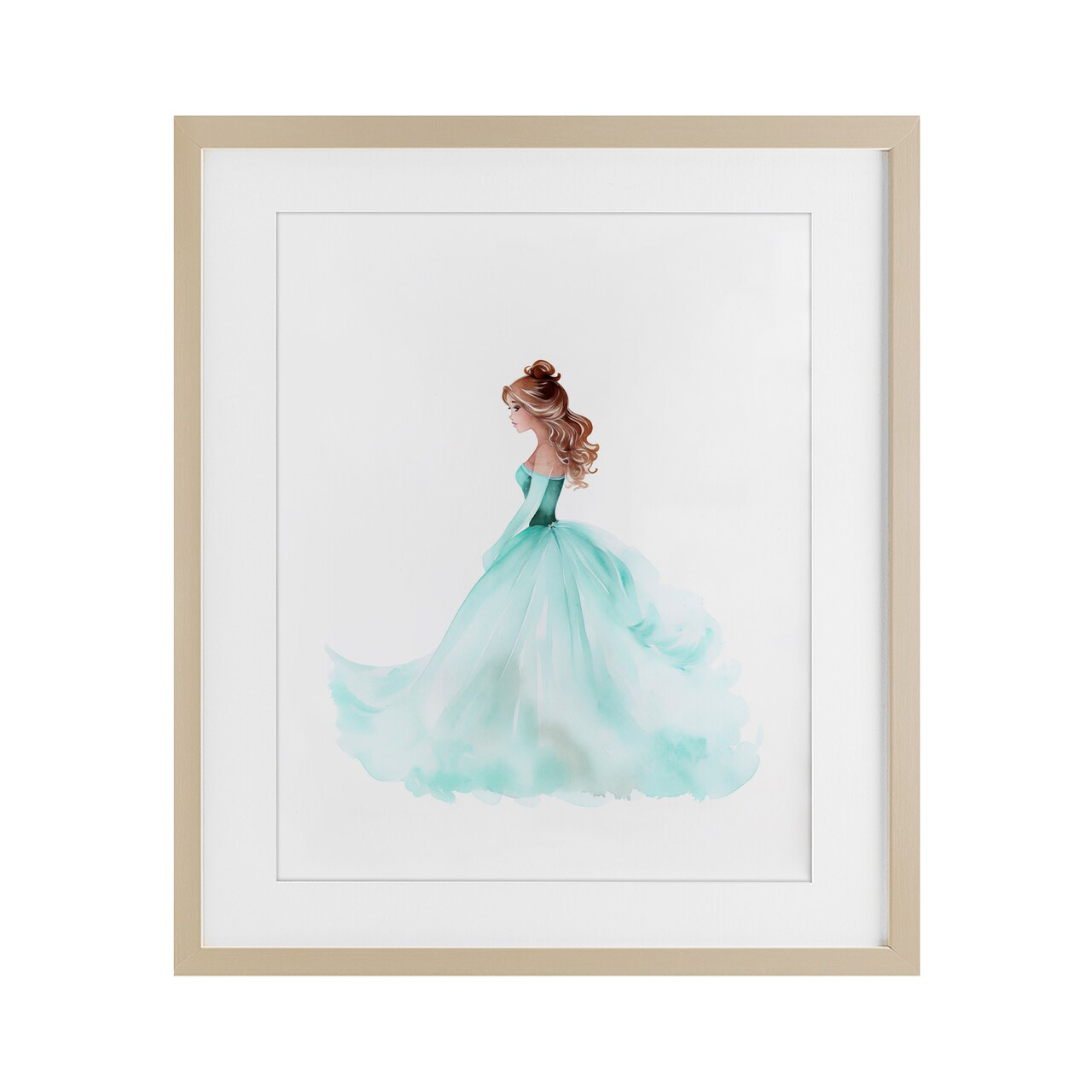 Stupell Industries Blue Princess Ballgown Framed Print Under Glass, design by Christine Simpson Art